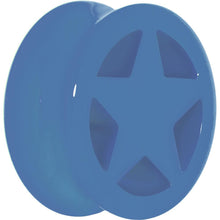 Load image into Gallery viewer, Acrylic Neon Blue Star Tunnel Plug 2G to 20mm