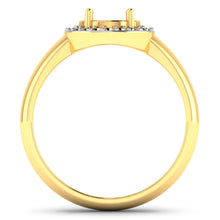 Load image into Gallery viewer, 0.22 Carat Genuine White Diamond 14K Yellow Gold Semi Mount Ring - holds 9x7mm Oval Gemstone