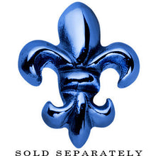 Load image into Gallery viewer, Blue Titanium Fleur De Lis Cheater Plug
