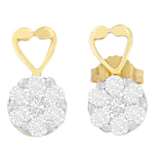 Load image into Gallery viewer, 14K Yellow Gold 1ct. TDW Round-cut Diamond Earrings (I-J,SI2-I1)