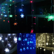 Load image into Gallery viewer, 3.5M 96LED Snowflake String Curtain Lights