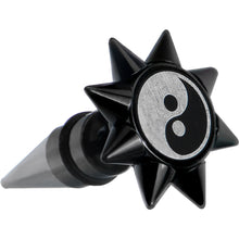 将图片加载到图库查看器,0G Yin Yang Spiked Logo Fake Taper Ear Plug