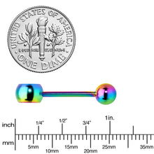 将图片加载到图库查看器,Rainbow Titanium Orbital Barbell Tongue Ring