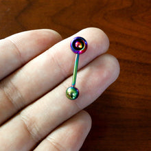 将图片加载到图库查看器,Rainbow Titanium Orbital Barbell Tongue Ring