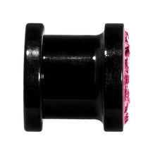 Load image into Gallery viewer, 0G Pink Ferido Crystal Acrylic Screw Fit Tunnel