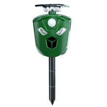 Load image into Gallery viewer, 360° Electric Solar Powered Ultrasonic Repeller with Motion Sensor LED Flashing Lights