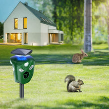 Load image into Gallery viewer, 360° Electric Solar Powered Ultrasonic Repeller with Motion Sensor LED Flashing Lights