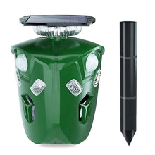 Load image into Gallery viewer, 360° Electric Solar Powered Ultrasonic Repeller with Motion Sensor LED Flashing Lights