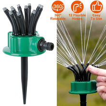 Load image into Gallery viewer, 360° Flexible Lawn Sprinkler Automatic 12 Tubes Garden Water Irrigation Sprayers
