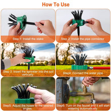 Load image into Gallery viewer, 360° Flexible Lawn Sprinkler Automatic 12 Tubes Garden Water Irrigation Sprayers