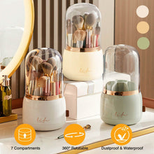 Load image into Gallery viewer, 360° Rotating Makeup Brush Holder with Lid Makeup Organizer