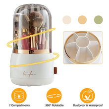 Load image into Gallery viewer, 360° Rotating Makeup Brush Holder with Lid Makeup Organizer