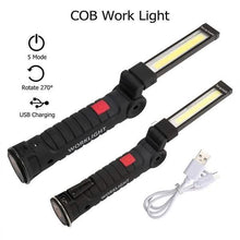 Load image into Gallery viewer, 360° Rotation Inspection Lamp LED + COB Flexible Cordless Rechargeable Work Light