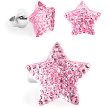 Load image into Gallery viewer, Pink Sparkler Star Adjustable Ring and Stud Earring Set