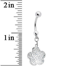 Load image into Gallery viewer, Clear Sparkler Flower Dangle Belly ring