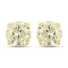 Load image into Gallery viewer, 1.12 Carat Genuine LB Diamond 14K Yellow Gold Earrings