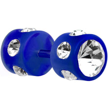 Load image into Gallery viewer, Blue Acrylic Gem Cheater Plug