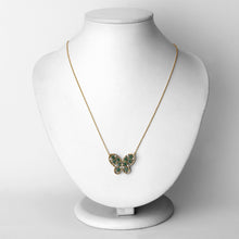 Load image into Gallery viewer, 1.56 Carat Genuine Emerald and White Zircon .925 Sterling Silver Necklace