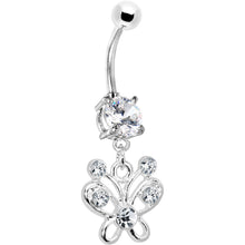 Load image into Gallery viewer, Clear Cubic Zirconia Butterfly Belly Ring