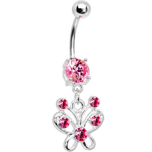 将图片加载到图库查看器,Pink Cubic Zirconia Butterfly Belly Ring