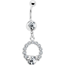 Load image into Gallery viewer, Clear Gem Wrap Me in Love Heart Dangle Belly Ring