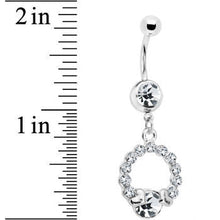 Load image into Gallery viewer, Clear Gem Wrap Me in Love Heart Dangle Belly Ring