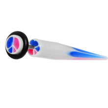 Load image into Gallery viewer, Patriotic Peace Sign Fake Taper Ear Plug