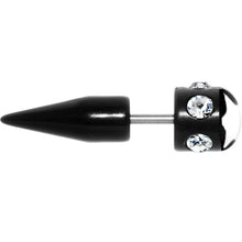 将图片加载到图库查看器,Black White Star Gem Fake Taper Ear Plug