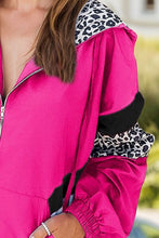将图片加载到图库查看器,Colorful Women's Leopard Print Zip-Up Hooded Jacket Trendy Long Sleeve Outerwear with Pockets