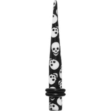 将图片加载到图库查看器,4G Black White Skulls Acrylic Taper
