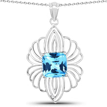 将图片加载到图库查看器,8.18 Carat Genuine Swiss Blue Topaz .925 Sterling Silver Pendant