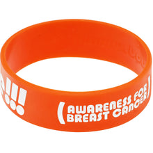 Load image into Gallery viewer, Orange White Boobies Rule Awareness for Breast Cancer Bracelet