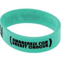 Load image into Gallery viewer, Teal Black Boobies Rule Awareness for Breast Cancer Bracelet