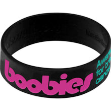 Load image into Gallery viewer, Black Pink Boobies Awareness for Breast Cancer Bracelet