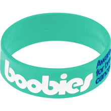 Load image into Gallery viewer, Aqua White Boobies Awareness for Breast Cancer Bracelet