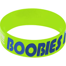Load image into Gallery viewer, Lime Green Blue Boobies Rock Breast Cancer Bracelet