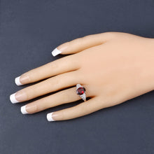 Load image into Gallery viewer, 2.87 Carat Genuine Rhodolite and White Diamond 14K White Gold Ring