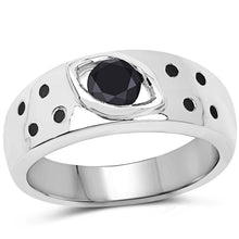 Load image into Gallery viewer, 0.59 Carat Genuine Black Diamond .925 Sterling Silver Ring