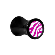 将图片加载到图库查看器,2G Acrylic Pink White Zebra Saddle Plug