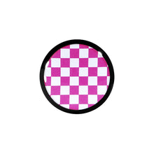 Load image into Gallery viewer, 5/8 Black Acrylic Pink and White Checkerboard Saddle Plug