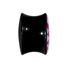 Load image into Gallery viewer, 5/8 Black Acrylic Pink and White Checkerboard Saddle Plug