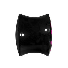 Load image into Gallery viewer, 9/16 Acrylic Pink Black Zebra Saddle Plug