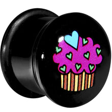 Load image into Gallery viewer, 9/16 Acrylic Single Flare Heart Sprinkle Cupcake Plug