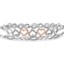 Load image into Gallery viewer, Sterling Silver Diamond Accent 3 Piece Adjustable Bolo Bracelet Set