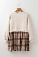 Load image into Gallery viewer, Vintage Plaid Round Neck Long Sleeve Mini Dress Cozy & Stylish Dress Retro Design Dress For Party