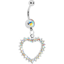 将图片加载到图库查看器,Passionate Aurora Hollow Heart Belly Ring