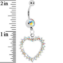 将图片加载到图库查看器,Passionate Aurora Hollow Heart Belly Ring