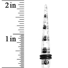 Load image into Gallery viewer, 2G Clear Acrylic Glitter Black Skull Confetti Taper