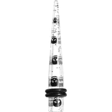 Load image into Gallery viewer, 2G Clear Acrylic Glitter Black Skull Confetti Taper