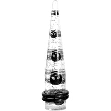 Load image into Gallery viewer, 00G Clear Acrylic Glitter Black Skull Confetti Taper
